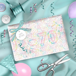 誕生日番号ワードクラウド70A ID270 ラッピングペーパー