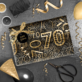 誕生日番号ワードクラウド70C ID270 ラッピングペーパー