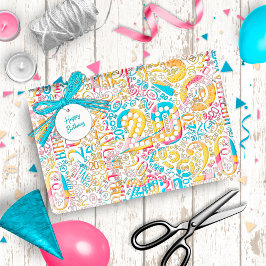 誕生日番号ワードクラウドTwenty B ID270 ラッピングペーパー