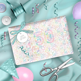 誕生日番号単語クラウド50 A ID270 ラッピングペーパー