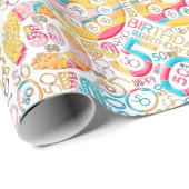 誕生日番号単語クラウド50 B ID270 ラッピングペーパー (ロールコーナー)