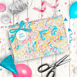 誕生日番号単語クラウド50 B ID270 ラッピングペーパー