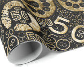 誕生日番号単語クラウド50 C ID270 ラッピングペーパー (ロールコーナー)