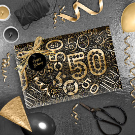 誕生日番号単語クラウド50 C ID270 ラッピングペーパー