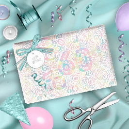 誕生日番号単語クラウド60A ID270 ラッピングペーパー