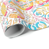 誕生日番号単語クラウド60B ID270 ラッピングペーパー (ロールコーナー)