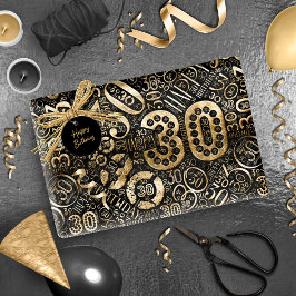 誕生日番号Wordクラウド30番C ID270 ラッピングペーパー