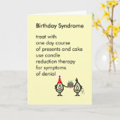 誕生日症候群 – おもしろい誕生日の詩 カード (黄色い花)