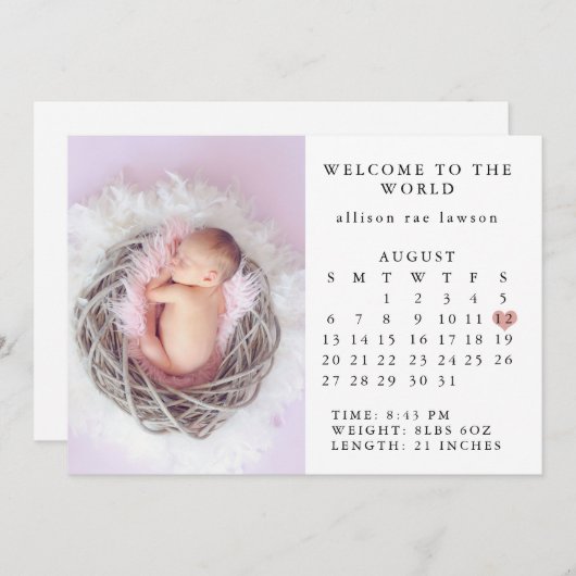 誕生日発表カレンダー セーブザデート (正面/裏面)