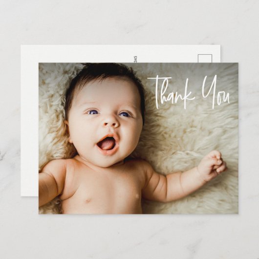 誕生日発表写真手書送りありがとう ポストカード (正面/裏面)