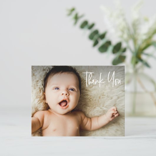 誕生日発表写真手書送りありがとう ポストカード (スタンド正面)