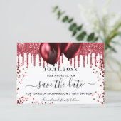 誕生日白い赤いグリッターが風船を乾燥させる セーブザデート (スタンド正面)