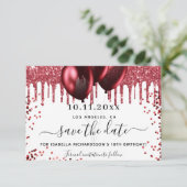 誕生日白い赤いグリッターが風船を乾燥させる セーブザデート (スタンド正面)