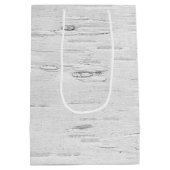 誕生日白樺の木樹皮質感 ミディアムペーパーバッグ (裏面)