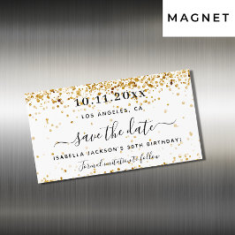 誕生日白金ゴールドエレガントSave The Date magnet