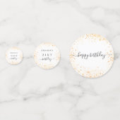 誕生日白金ゴールドグリッターのダストフォト名 コンフェッティ (裏面)