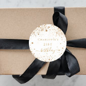 誕生日白金ゴールドグリッターモノグラムのスクリプトの好意 ラウンドシール