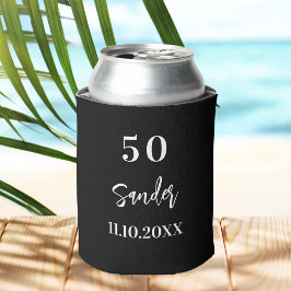 誕生日白黒スクリプトのミニマル 缶クーラー