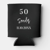 誕生日白黒スクリプトのミニマル 缶クーラー (正面)