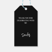 誕生日白黒スクリプ感謝していトyou ギフトタグ (裏面)
