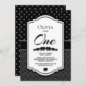 誕生日白黒パーティー 招待状 (正面/裏面)