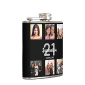 誕生日白黒フォト名おもしろい フラスク (右)