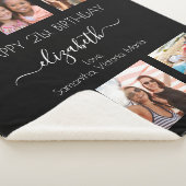 誕生日白黒フレンドの写真コラージュ シェルパブランケット (3/4)