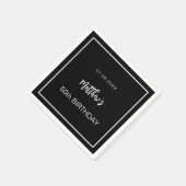 誕生日白黒ミニマリスト男性 スタンダードカクテルナプキン (角)