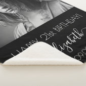 誕生日白黒モダン写真 シェルパブランケット (3/4)