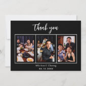 誕生日白黒写真サンキューカード 招待状 (正面)