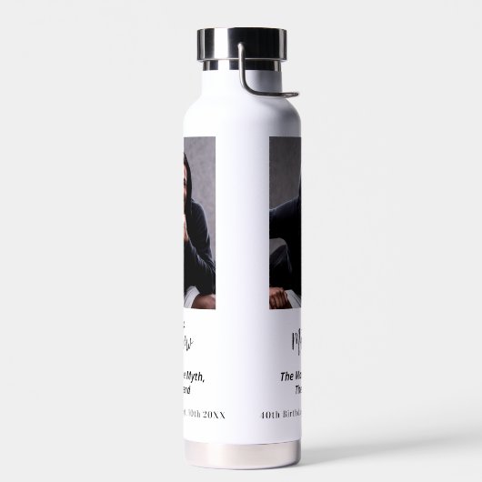 誕生日白黒写真人神話の伝説 ウォーターボトル (左面)
