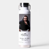 誕生日白黒写真人神話の伝説 ウォーターボトル (正面)