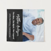 誕生日白黒写真人神話の伝説 タペストリー (正面(横))