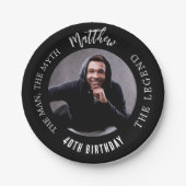 誕生日白黒写真人神話の伝説 ペーパープレート (正面)