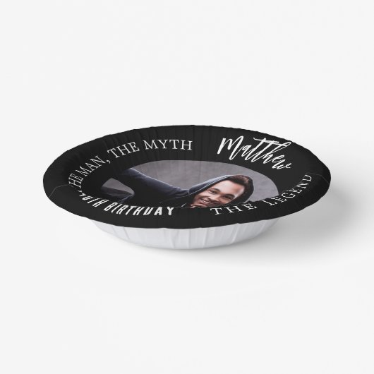 誕生日白黒写真人神話の伝説 ペーパーボウル (傾斜あり)