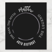 誕生日白黒写真人神話の伝説 ワインラベル (シングルラベル)