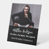 誕生日白黒写真人神話の伝説 台座サイン (正面)