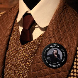 誕生日白黒写真人神話の伝説 缶バッジ