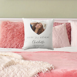 誕生日白黒写真名スクリプト クッション