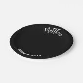 誕生日白黒写真 ペーパープレート (アングル)