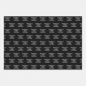 誕生日白黒名スクリプトのミニマル ラッピングペーパーシート (正面)