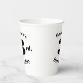 誕生日白黒名前をカスタムする及び数 紙コップ (左)