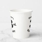 誕生日白黒名前をカスタムする及び数 紙コップ (右)