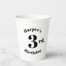 誕生日白黒名前をカスタムする及び数 紙コップ