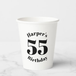 誕生日白黒名前をカスタムする番号 紙コップ