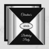 誕生日白黒 招待状 (正面/裏面)