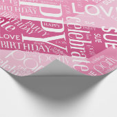 誕生日短縮名の追加カラーピンクID274 ラッピングペーパー (角)