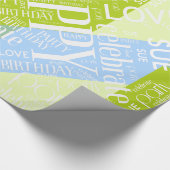 誕生日短縮名の追加カラーブロック緑ID274 ラッピングペーパー (角)