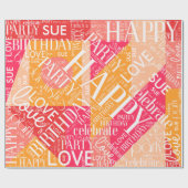 誕生日短縮名カラーブロックの追加オレンジ色ID274 ラッピングペーパー (フラット)