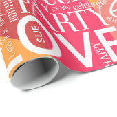 誕生日短縮名カラーブロックの追加オレンジ色ID274 ラッピングペーパー (ロールコーナー)